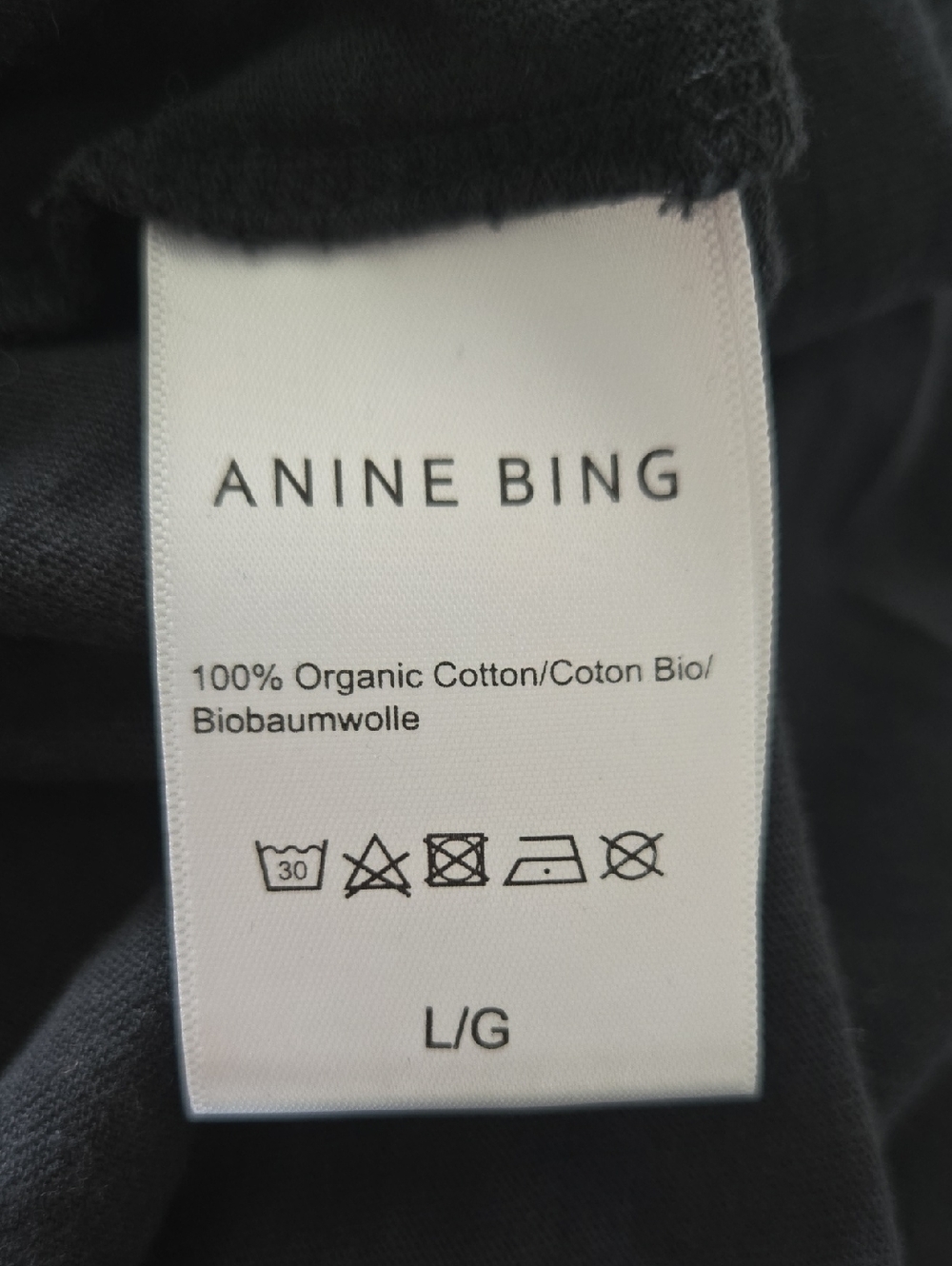 Anine Bing Avi Tee Smiley in Vintage Bblack, Size Large - Picture 4 of 4